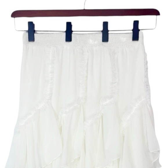 Anthropologie Kavita Bhartia Ruffle Ivory Maxi Skirt Large - Picture 5 of 11